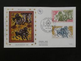 FDC Croix Rouge Red Cross Hercule Et La Pomme D'or Mythologie Monaco 1986 - Mythology