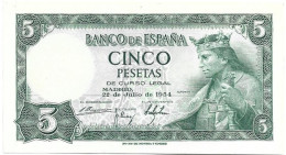 5 Pesetas 1954 Alfonso X - 5 Pesetas