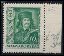 ** 1935 II. Rákóczi Ferenc 10f Apró Lemezhibával, Jelezve - Sonstige & Ohne Zuordnung