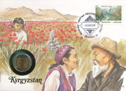 Kirgizisztán Felbélyegzett Borítékban, Bélyegzéssel, Német Nyelvű Tájékoztatóval, Benne Oroszország 1992. 50R T:UNC Kyrg - Ohne Zuordnung
