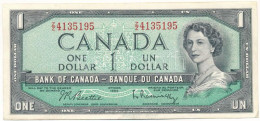 Kanada 1954. 1D átalakított Haj. Szign: Beattie-Rasminsky T:F  Canada 1954. 1 Dollar, Modified Hair Style. Sign: Beattie - Zonder Classificatie