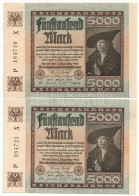Németország / Weimari Köztársaság 1922. 5000M (2db, Egyugrásos Sorszámkövető) T:XF Hajtatlan, Sarokhajlások Germany / We - Non Classés