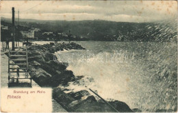 T3 1907 Abbazia, Opatija; Brandung Am Molo (Rb) - Unclassified