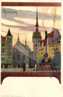 ** T2 München, Marienplatz, Velten's Künstlerpostkarte No. 86 Litho S: Kley - Non Classés