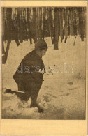 ** T2 Nyomolvasás A Hóban Télen. ARS Cserkész Kiadó / Abzählen Der Spuren / Hungarian Boy Scout Postcard, Track Reading  - Non Classés