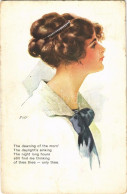 T3 The Dawning Of The Morn'... Lady Art Postcard. New World Girl Nr. 3. B.L.W.I. 646/6. (fa) - Non Classificati