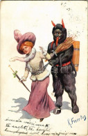 * T3 Krampusz és Hölgy / Krampus And Lady. B.K.W.I. 2902-4. S: K. Feiertag (Rb) - Non Classés