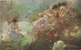 * T2 'Rosenkuss' / Fairy With Swann, Münchner Kunst No. 3129 - Ohne Zuordnung