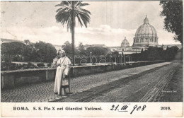 T2/T3 1908 Roma, S. S. Pio X Nei Giardini Vaticani / Pope Pius X In The Vatican Gardens (EK) - Non Classés