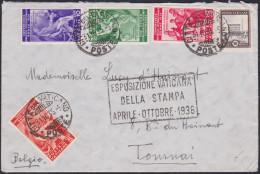 Vatican   .  Y&T   .     Letter With 5 Stamps (2 Scans)    .    O       .   Cancelled - Used Stamps