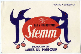 BUVARD  STEMM  BAS ET CHAUSSETTE   -  PUBLICITE  DES LAINES DU PINGOUIN - Textile & Vestimentaire