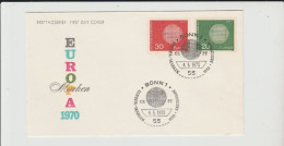 1970 N. 1 BUSTA EUROPA CEPT PREMIERJOUR D'E MISSION FIRST DAY COVER ERSTTAGSBRIEF 1°GIORNO EMISSIONE DEUTSCHE BUNDESPOST - 1970