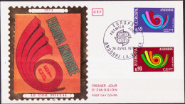 Europa FDC 1973 Andorre Français - Andorra FDC2 Y&T N°226 à 227 - Michel N°247 à 248 - 1973