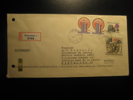 GOTTWALDOV 1975 To Barcelona Spain Registered Cancel Cover CZECHOSLOVAKIA - Cartas & Documentos