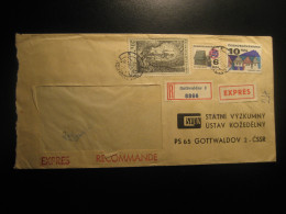 GOTTWALDOV 1975 Express Registered Cancel Cover CZECHOSLOVAKIA - Covers & Documents