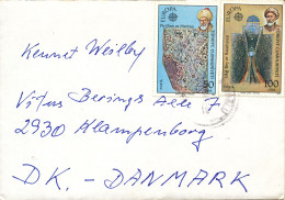 Turkey Cover With Set Of 2 EUROPA CEPT 1983 Sent To Denmark - Covers & Documents