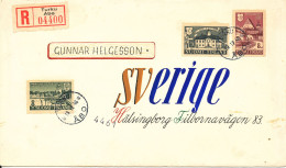 Finland Registered Cover Sent To Sweden Abo 9-12-1946 - Covers & Documents