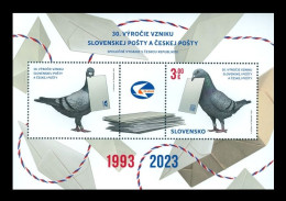 Slovakia 2023 Mih. 1002 (Bl.62) Czech Post And Slovak Post. Birds. Pigeons (joint Issue Slovakia-Czechia) MNH ** - Unused Stamps