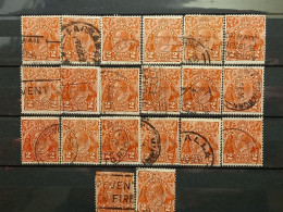 FRANCOBOLLI STAMPS AUSTRALIA AUSTRALIAN 1926 USED SERIE RE GIORGIO KING GEORGE 2 TWO PENCE 20 PZ OBLITERE' - Oblitérés