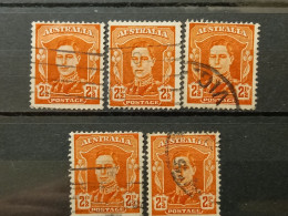 FRANCOBOLLI STAMPS AUSTRALIA AUSTRALIAN 1942 USED SERIE RE GIORGIO REGINA ELISABETTA KING QUEEN ELIZABETH OBLITERE' - Oblitérés