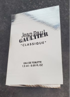 Echantillon Tigette - Perfume Sample - Classique De Jean Paul Gaultier - Echantillons (tubes Sur Carte)