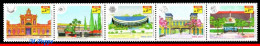 Ref. BR-V2023-08 BRAZIL 2023 - CENTRAL MARKETS OF BRAZIL, STRIP MNH, ARCHITECTURE 5V - Unused Stamps