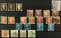 19th CENTURY STAMPS On Four Large Stockcards, Includes Three GB Penny Blacks, German States And Others (150+ Stamps) - Other & Unclassified