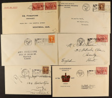 CROWTHER ESTATE - FLAG & SLOGAN CANCELLATIONS. Album With 1896 To 1942 Covers & Cards, Includes 1948 Fredericton Centenn - Other & Unclassified