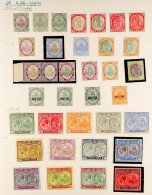 1905 - 1935 MINT COLLECTION On 2 Album Pages, Note 1905-18 Set With Most Extra Shades / Papers, 1920-22 Set, 1921-29 Set - St.Kitts And Nevis ( 1983-...)