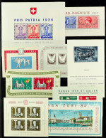 1936 - 1984 MINIATURE SHEETS. Includes 1943 Centenary Of First Swiss Cantonal Stamp, 1945 War Relief, 1945 Centenary Of  - Other & Unclassified