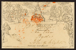 STAMP - ISLE OF WIGHT 1840 (3rd October) A Mulready 1d Letter Sheet From Bristol To Ryde, Showing Boxed 'MISSENT TO PORT - ...-1840 Préphilatélie