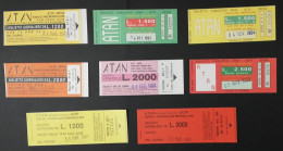 Lotto N. 8 Biglietti Giornalieri ATAN-ACTP-SEPSA Anno 1991-1994 Diversi (94) Come Foto Biglietti Da 1200 1500 2000 2500 - Europe
