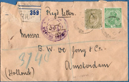 British India Registered Letter From Woriur, Nov 18, 15. Censor Bombay, To Amsterdam Netherlands, Dec 19, 15, 2311.1003 - 1911-35 King George V
