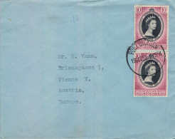 1953 MALAYA / NEGRI SEMBILAN , SOBRE CIRCULADO , PORT DICKSON - VIENA , CORONACIÓN ISABEL II - Negri Sembilan