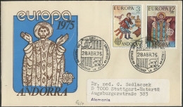 Andorre Espagnol - Andorra FDC4 1975 Y&T N°89 à 90 - Michel N°96 à 97 - EUROPA - Lettres & Documents