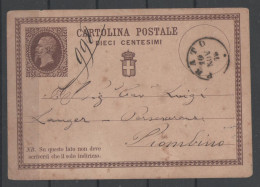 ITALIA 1878 - Cartolina Postale 10 C. - Annullo Prato - Entiers Postaux