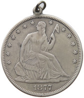 UNITED STATES OF AMERICA HALF DOLLAR 1877 SEATED LIBERTY ENGRAVED KATIE #t123 0391 - 1839-1891: Seated Liberty