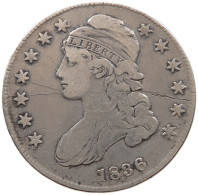 UNITED STATES OF AMERICA HALF DOLLAR 1836 CAPPED BUST #t141 0419 - 1794-1839: Early Halves (Primizie)