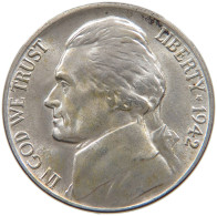 UNITED STATES OF AMERICA NICKEL 1942 P JEFFERSON #t140 0505 - 1938-…: Jefferson