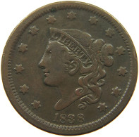 UNITED STATES OF AMERICA LARGE CENT 1838 CORONET HEAD #t156 0569 - 1816-1839: Coronet Head (Testa Coronata