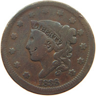 UNITED STATES OF AMERICA LARGE CENT 1838 Coronet Head #t143 0401 - 1816-1839: Coronet Head (Tête Couronnée)