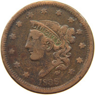 UNITED STATES OF AMERICA LARGE CENT 1838 CORONET HEAD #t122 0583 - 1816-1839: Coronet Head