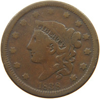 UNITED STATES OF AMERICA LARGE CENT 1838 CORONET HEAD #t141 0277 - 1816-1839: Coronet Head (Testa Coronata