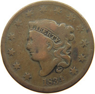 UNITED STATES OF AMERICA LARGE CENT 1834 CORONET HEAD #t141 0281 - 1816-1839: Coronet Head (Testa Coronata