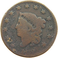 UNITED STATES OF AMERICA LARGE CENT 1830 Coronet Head #a062 0345 - 1816-1839: Coronet Head
