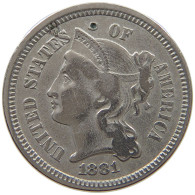 UNITED STATES OF AMERICA THREE CENT 1881  #t003 0267 - 2, 3 & 20 Cent