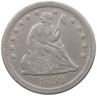 UNITED STATES OF AMERICA QUARTER 1858 SEATED LIBERTY #t156 0019 - 1838-1891: Seated Liberty (Liberté Assise)