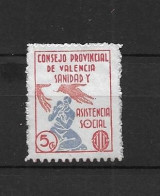 LOTE 2112 E  ///  (C045)CONSEJO PROVINCIAL DE VALENCIA SANIDAD   RARO  **MNH      ¡¡¡ LIQUIDATION - JE LIQUIDE !!! - Vignettes De La Guerre Civile