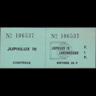 LUXEMBOURG 1978 - Phil.Exhib.Ticket - Briefe U. Dokumente