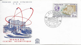 MONACO CENTRE SCIENTIFIQUE POSTE AERIENNE 1962 - 1ER JOUR ILLUSTRATION SIGNEE GYS, VOIR LE SCANNER - Cartas & Documentos